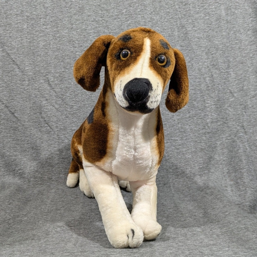 Melissa Doug Beagle Plush Realistic Giant Stuffed Dog Lifelike Puppy 20" As Is